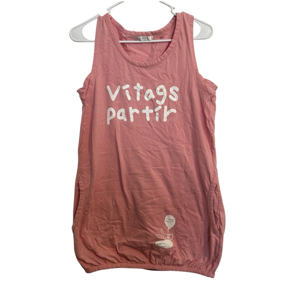 Intime Pink Mini Sleepwear Dress "vitage partir" print sleeveless comfy